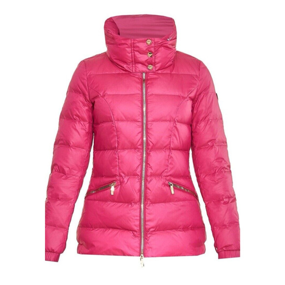 Emporio Armani EA7 Down Puffer Jacket Funnel Neck Hooded sz S Fuchsia Pi… - Picture 11 of 12